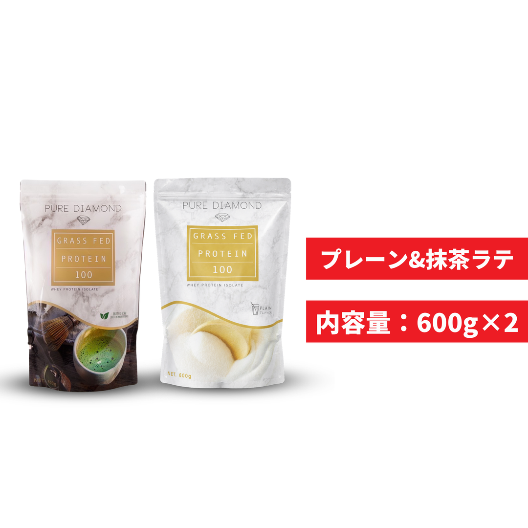 GFプロテイン［600g×２種セット_Plain&Matcha］